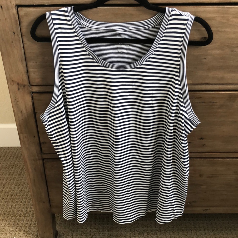 J. Jill Blue Striped Tank, Size XL, NWT
